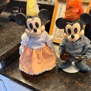 Disney Mickey and Minnie Figurines in Orange and Blue
